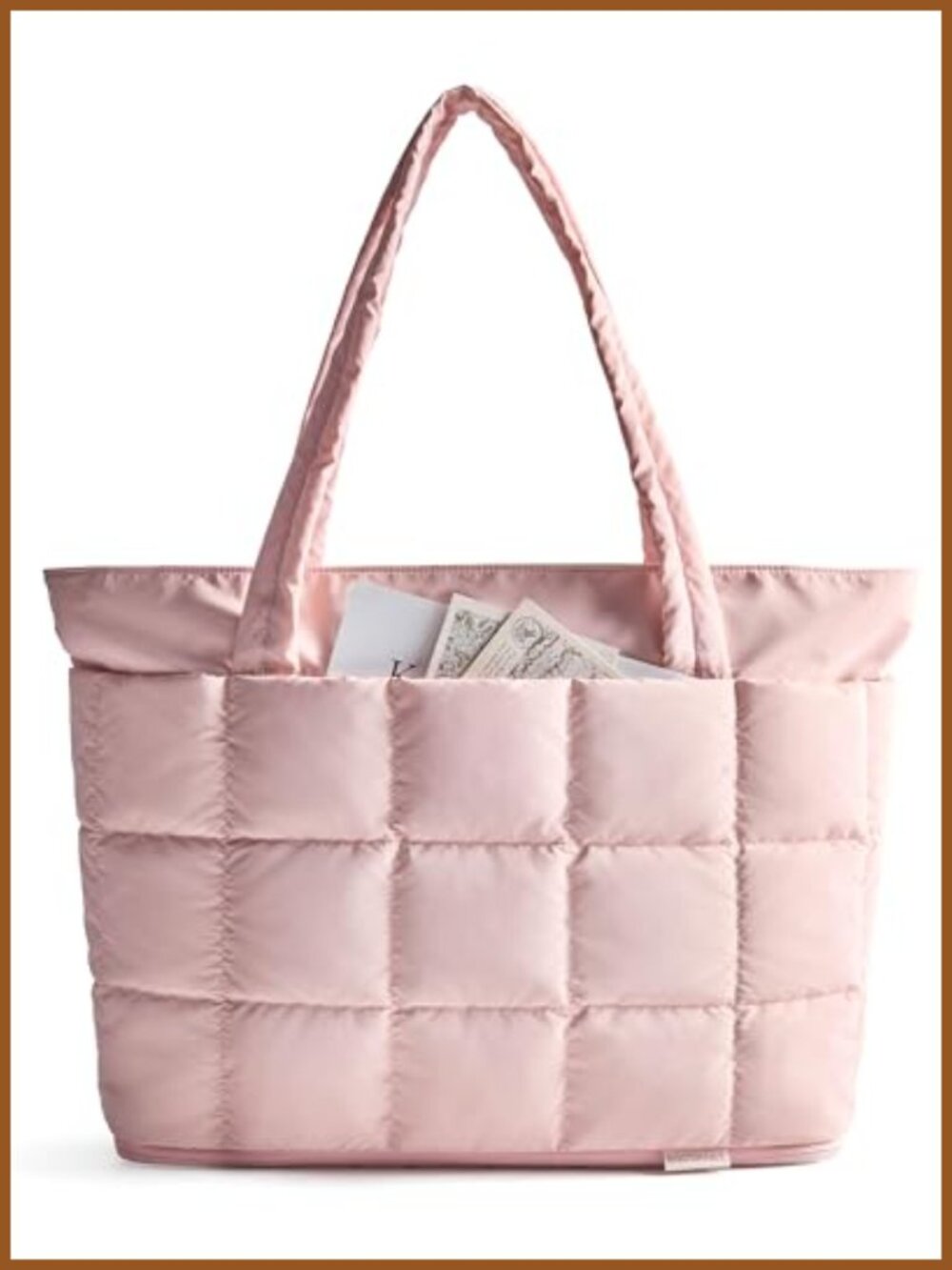 Puffer Tote Bag Expandable 22L to 28L Water Resistant Nylon Tote